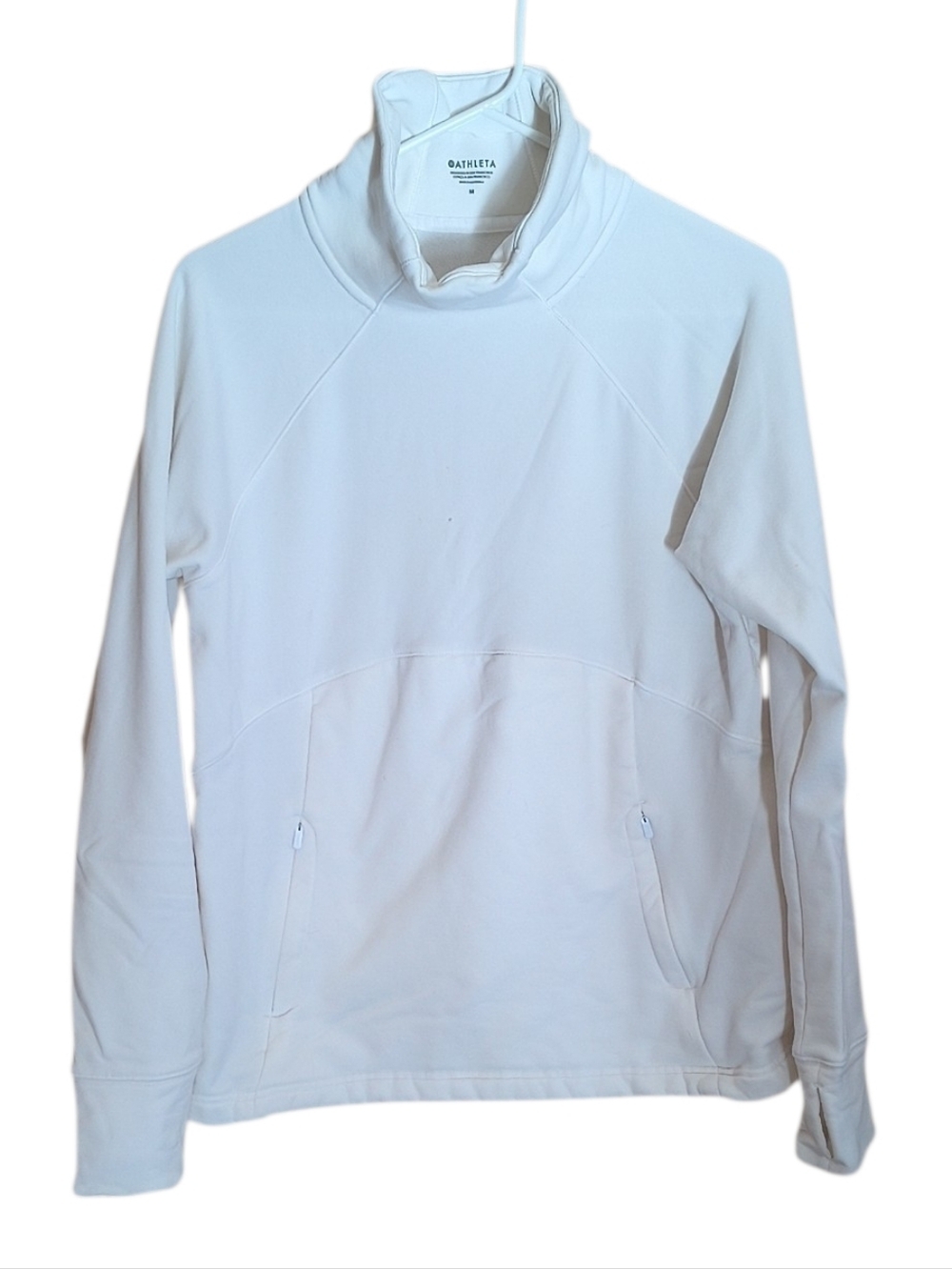 Athleta Women's White Altitude Polartec Funnel Neck Pullover Sweatshirt Size M